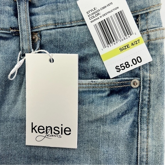 NWT KENSIE Women’s Blue Jean Shorts Sz 4 Distressed Medium Wash Stretch Pockets - Picture 5 of 13